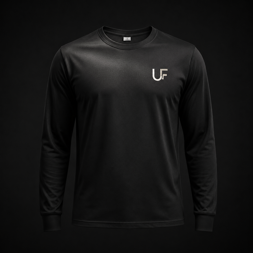 Camisa preta manga longa com logo UF para uniforme para empresa