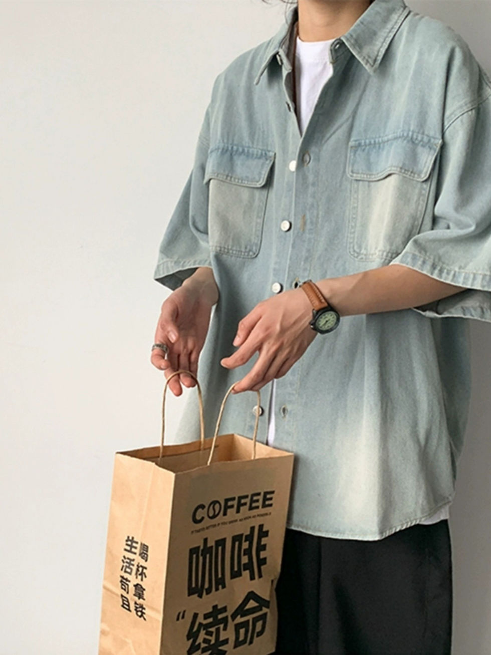 Thumbnail: Mens Denim Short Sleeve Shirt Jacket