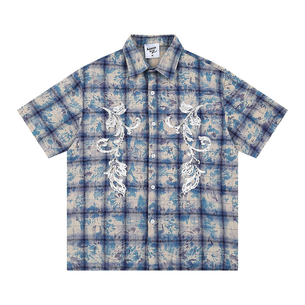 Thumbnail: Tie Dye Plaid Shirt Men