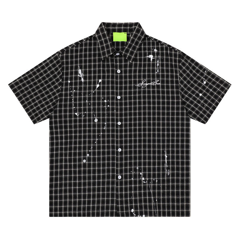 Thumbnail: Mens Plaid Short Sleeve Cardigan Shirt