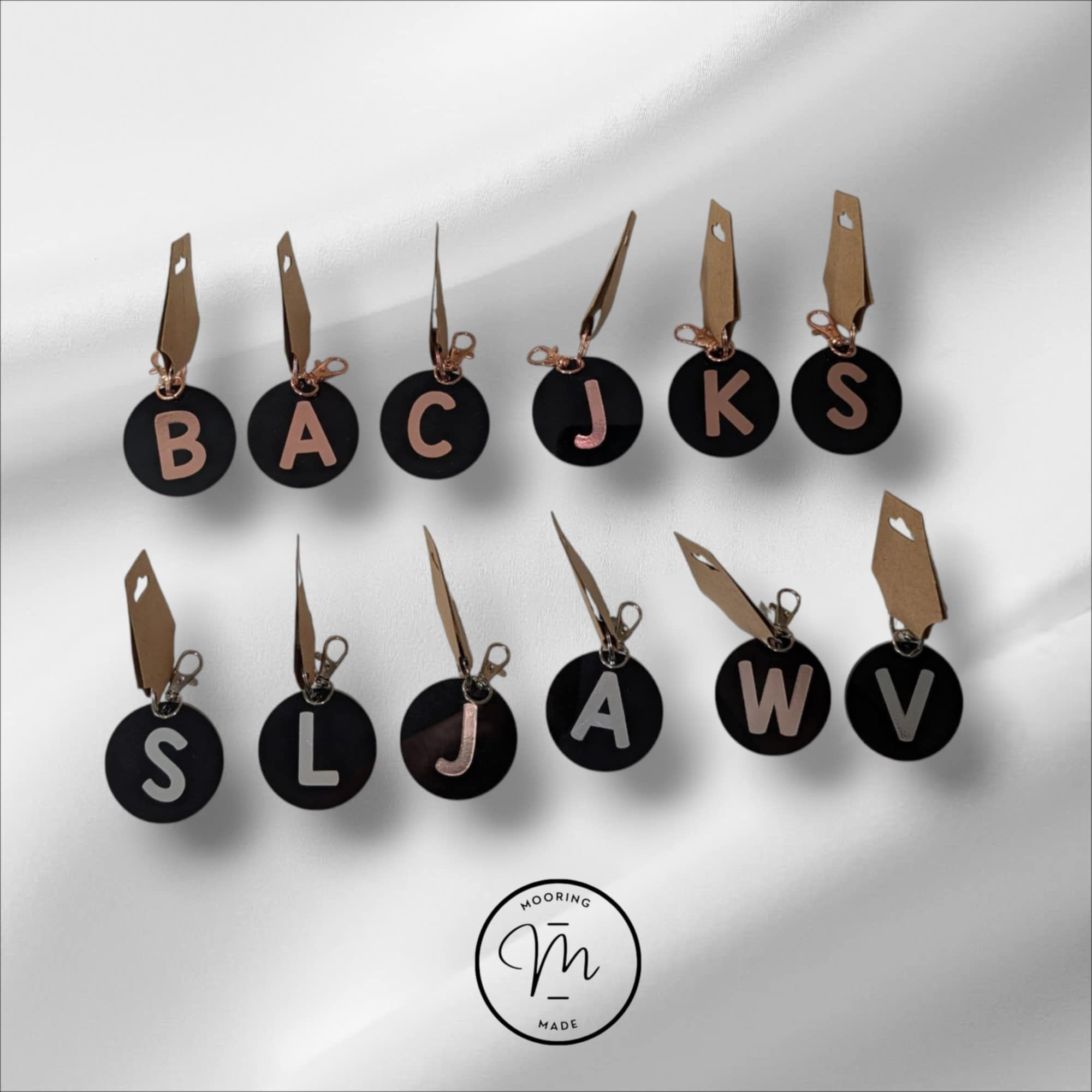 Imperfectly Perfect Products- Black, Silver and Rose Gold Keychains