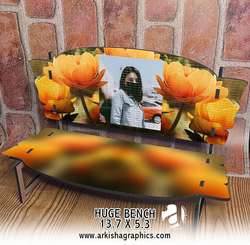 Yellow Orange Flower Huge Digital Bench Template