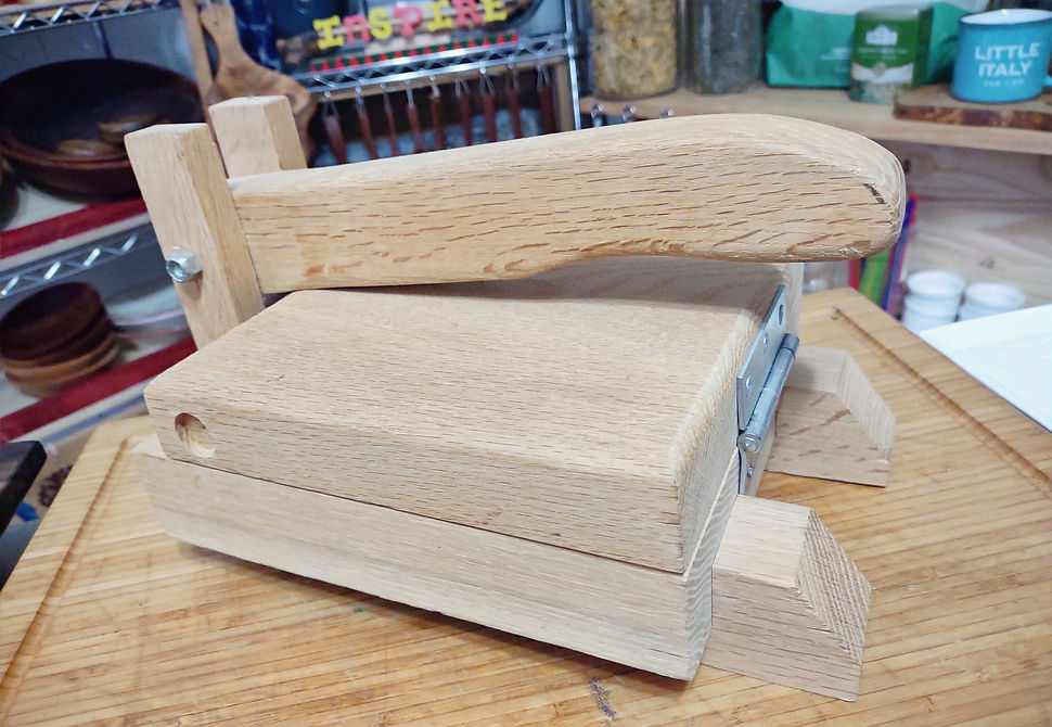 Wooden tortilla press for making homemade tortillas