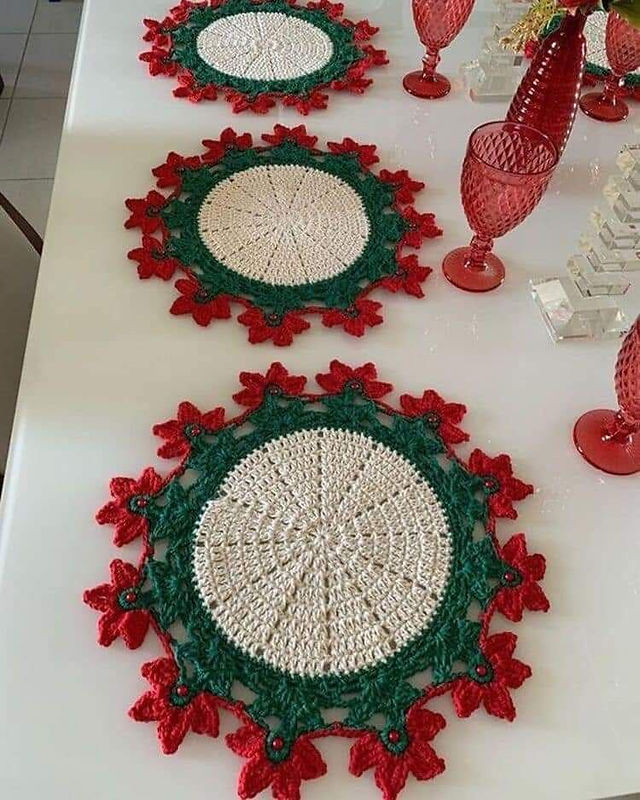 sousplat de crochê natalino