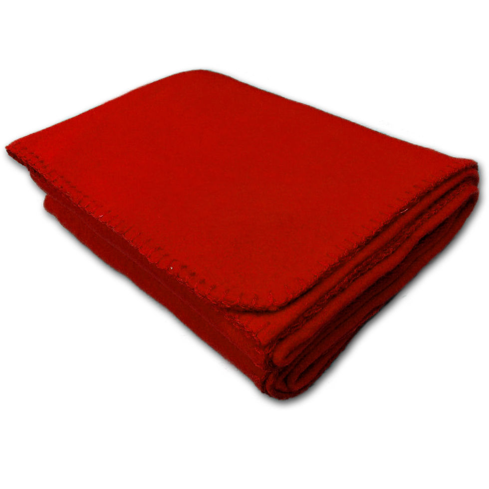 Thumbnail: 50"X60" Whipstitch Fleece Blanket - Red