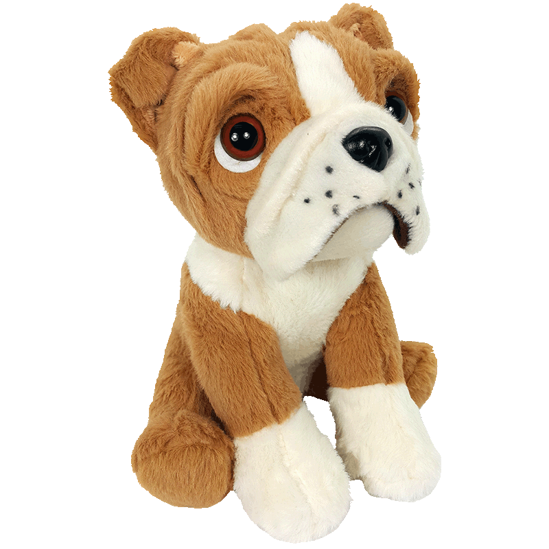 8" Sitting Dog Beanie - Bulldog (Large Eyes)