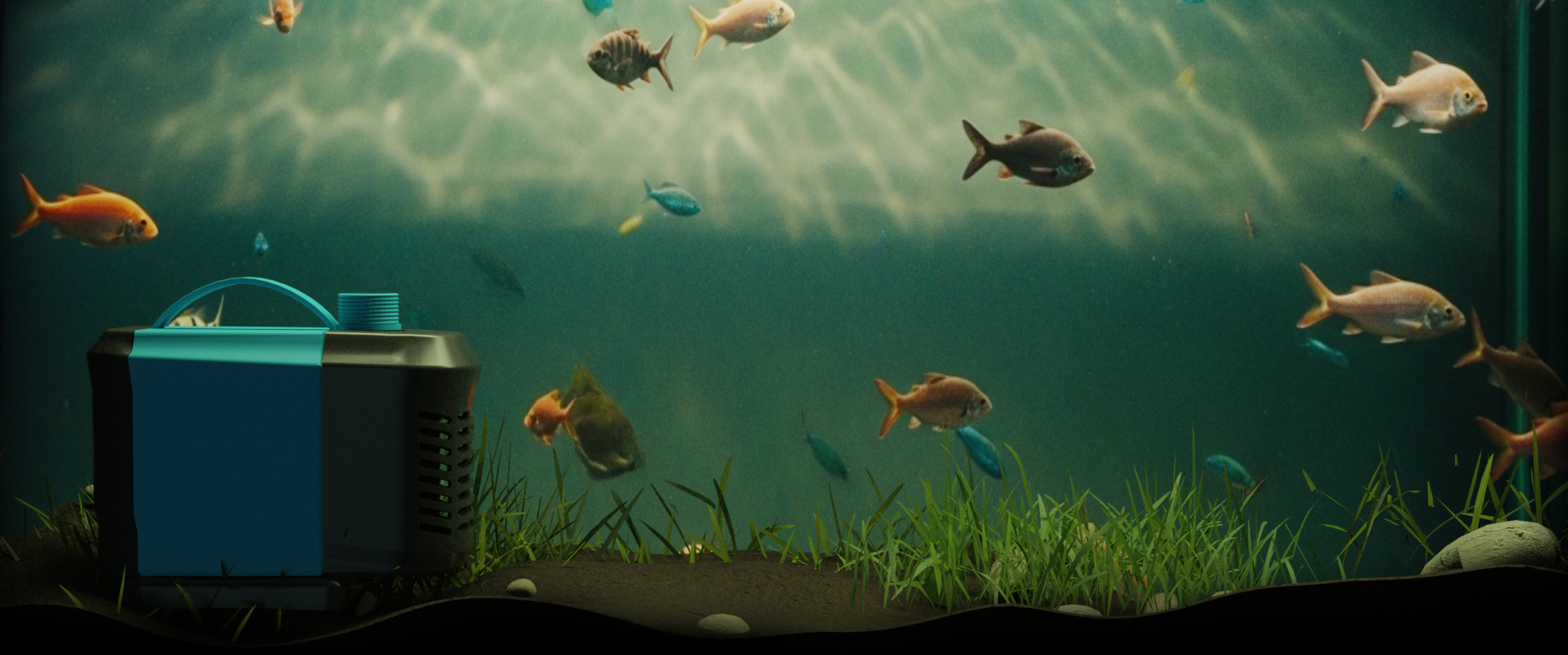 Bomba BP da Pet Flix em um aquário