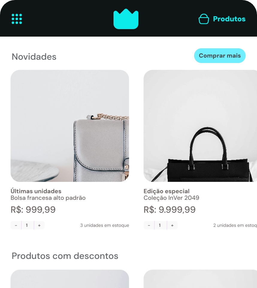 Novidades Hostrean: bolsa francesa cinza R$999,99 e bolsa preta