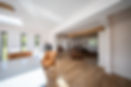 View through from new to old, this photo shows how the kitchen extension brings light into the old cottage nad creates an open plan living space that combines old and new in this Lincolnshire SE Addition project