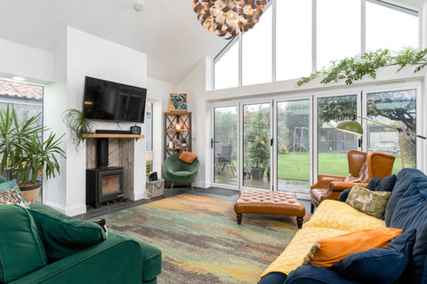 bright open extension space with lots of glazing