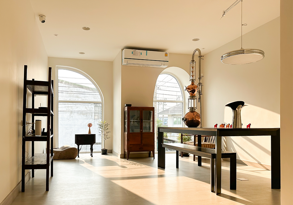 Modern tcm clinic in Nonthaburi with table and distillation unit