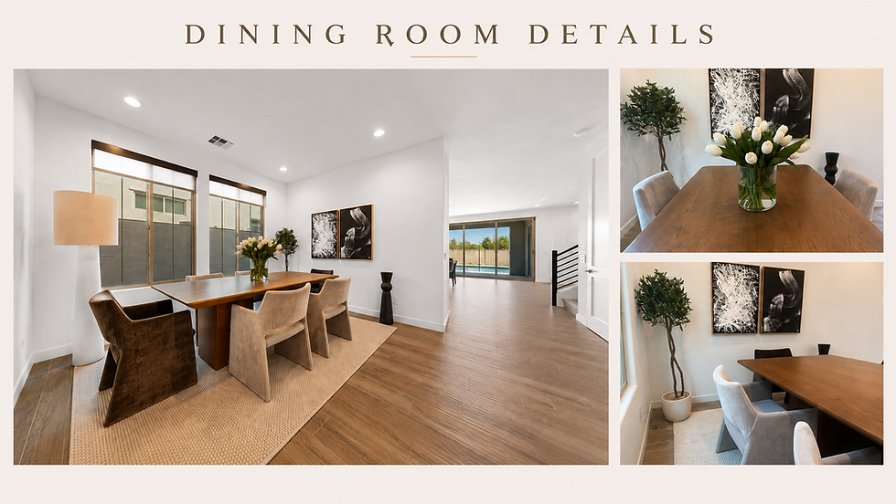 Dining room in Desert Ridge staged by Staging Scottsdale with artwork by Wendy Trattner.