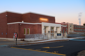 John Cannon captured this stunning architectural photography image of the Worcester State University Auditorium for LPA Architects.