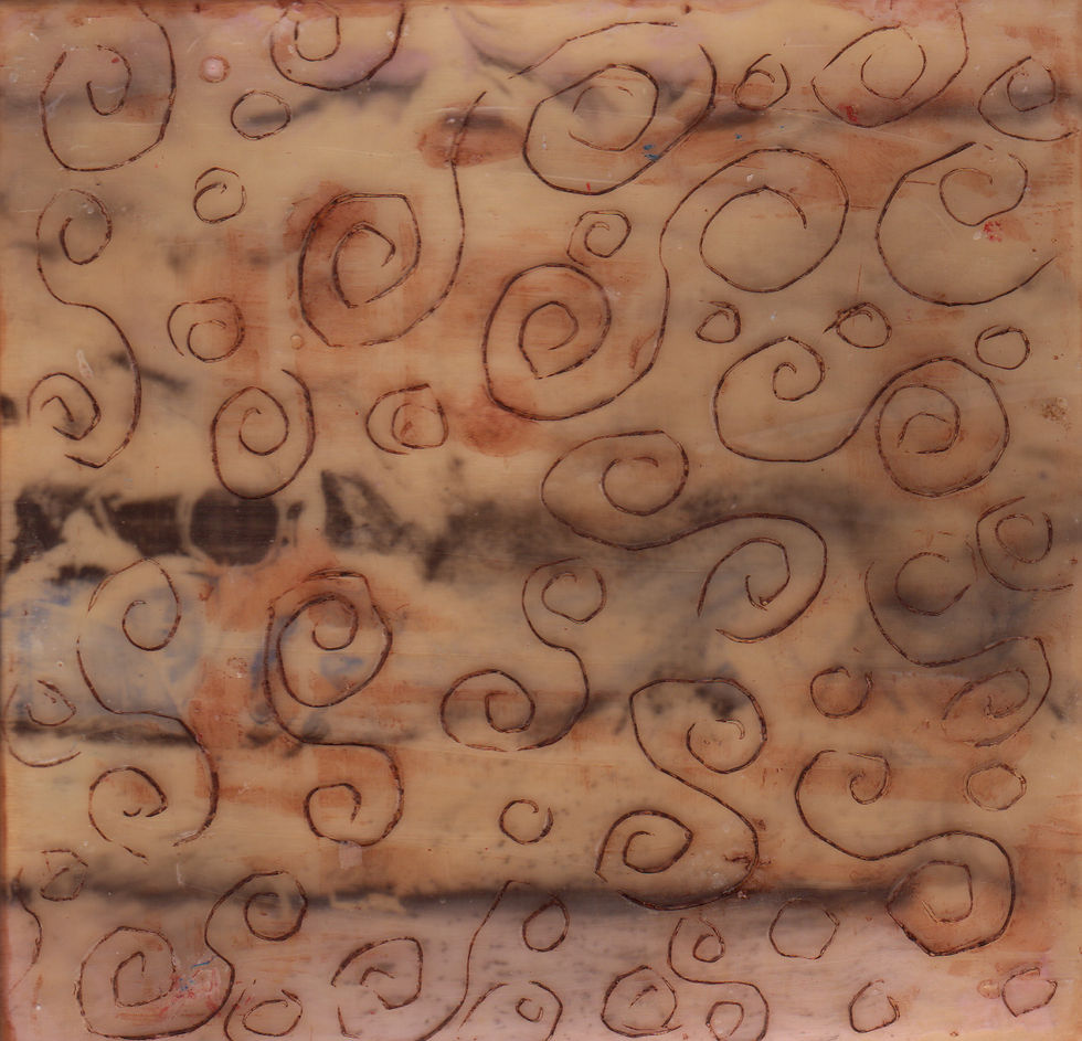 Encaustic Charcoal 4x4