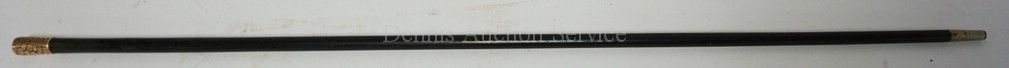 EBONY WALKING STICK WITH A GOLD FILLED HANDLE. 34 5/8 INCHES LONG.