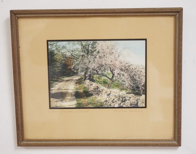 1219_WALLACE NUTTING *HONEYMOON STROLL* HAND COLORED PRINT. 6 5/8 X 4 3/4 INCHES
