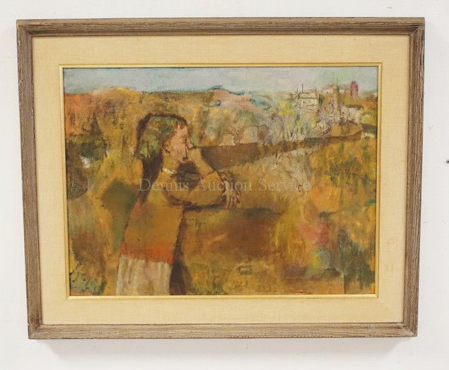 ALEXANDER DOBKIN OIL PAINTING ON CANVAS TITLED *AUDRY IN AUTUMN*. SIGNED AND TIT
