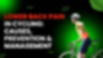 Lower back pain in cycling hero image - Man holding his back while on bike with red circle around the pain area