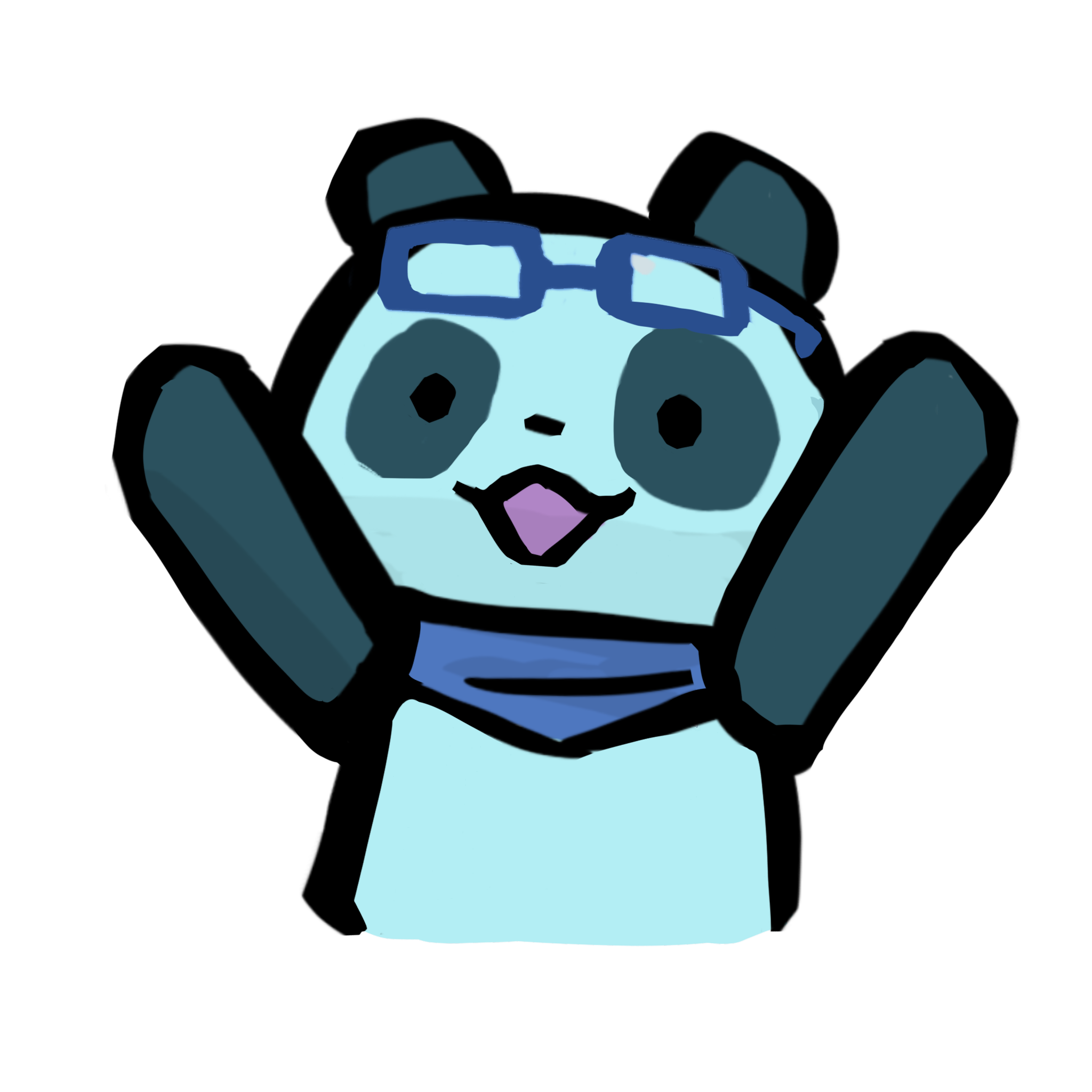 万歳をしている青グミリーリーのイラスト