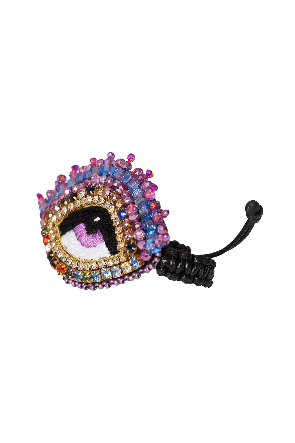 Pink Purple Crystal Leather Rope Bracelet