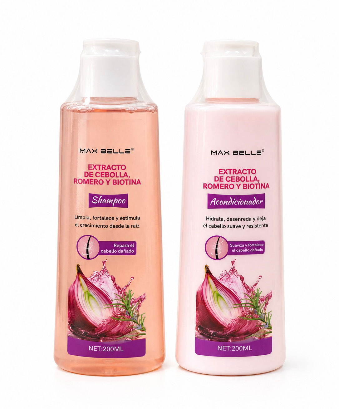 Shampoo y acondicionador cebolla romero