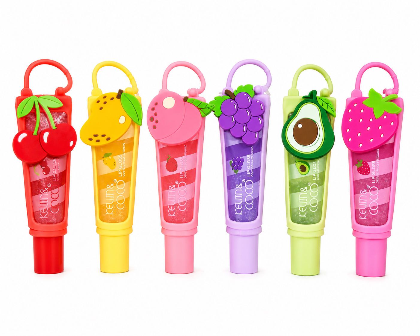 Brillo lip gloss llavero frutas 