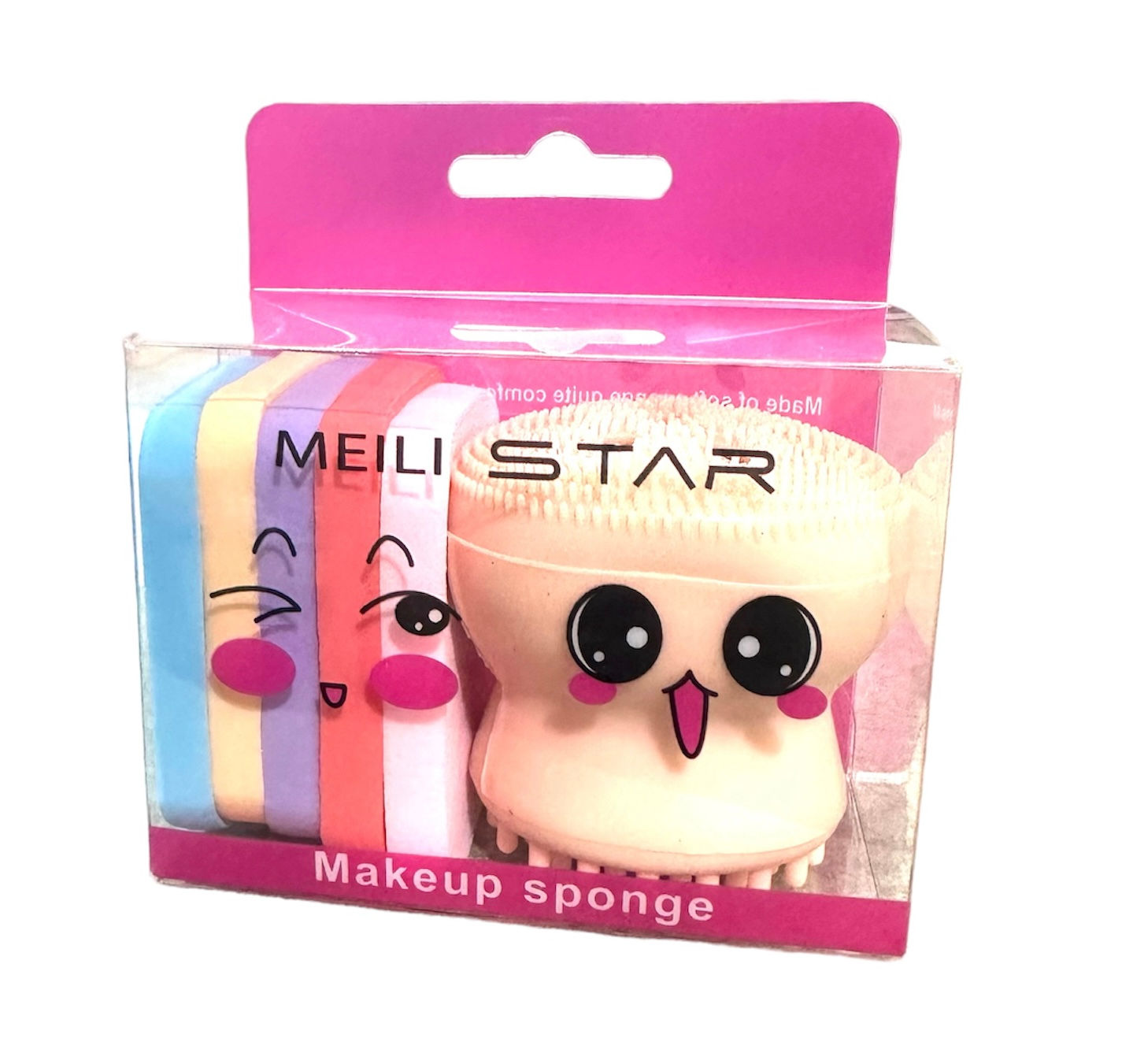 Pulpo facial con esponjas de maquillaje