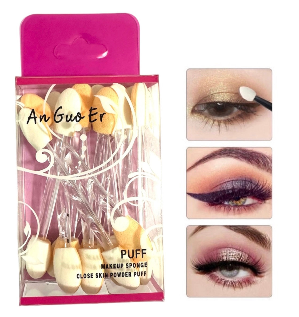 Cajita 12 pinceles aplicadores de sombra 