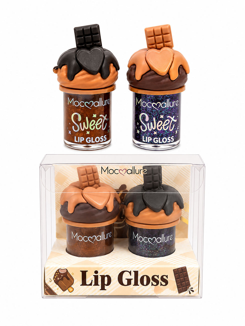 Miniatura: Set brillos lip gloss helado chocolate