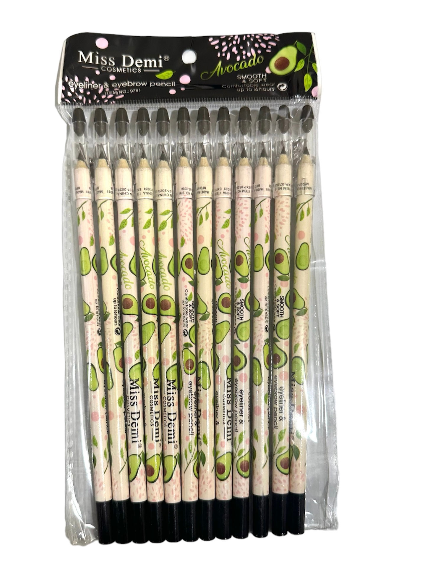 Set 12 lapices de ojos diseños palta y macarons