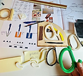 Creative proces demonstration with prototypes,sketches etc