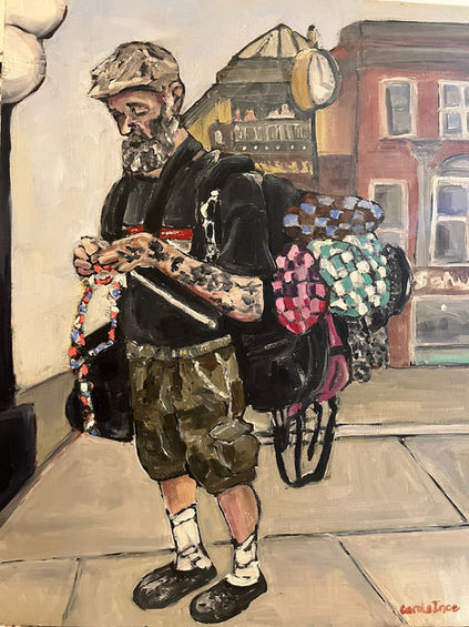 Travelling knitter on the Byward Market