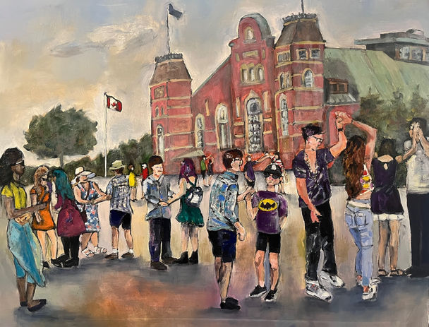 Salsa at City Hall in front of the beautiful Drill Hall, Ottawa
