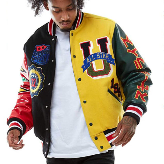 Thumbnail: Mens Jackets Custom Logo Mens Bomber Sports Baseball Jacket Man Baseball Varsity