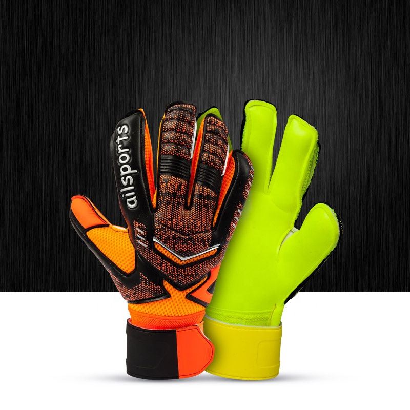 Thumbnail: Professional Goalkeeper Gloves With Fingersave Protection Rods Soccer Latex
