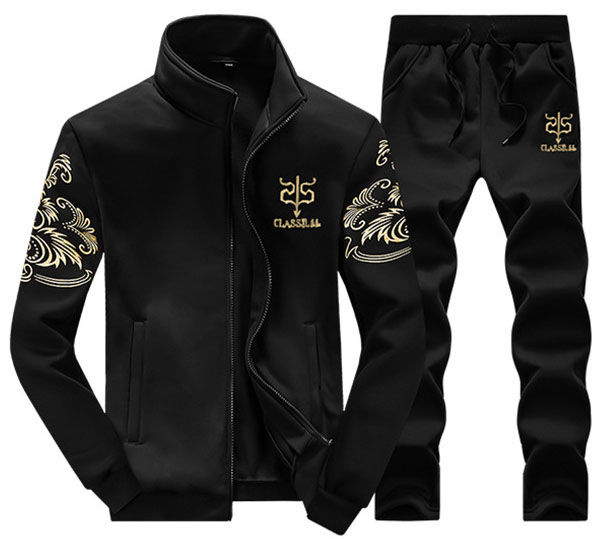 Thumbnail: Custom Sport Winter Suits Polyester Jogging Suits Men Black Tracksuit
