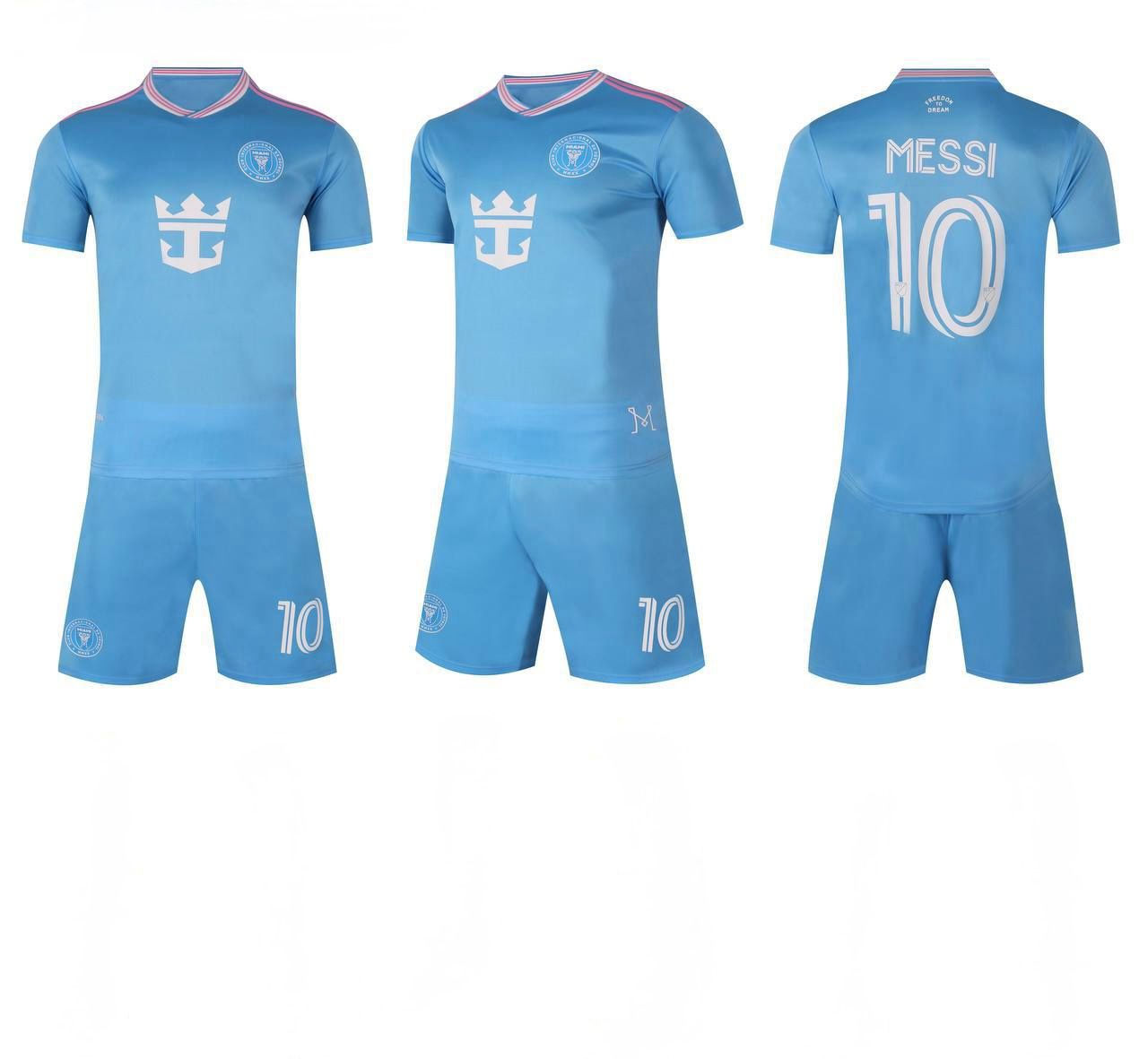 Football Set / Inter Miami Sky Blue With The Name And Number 