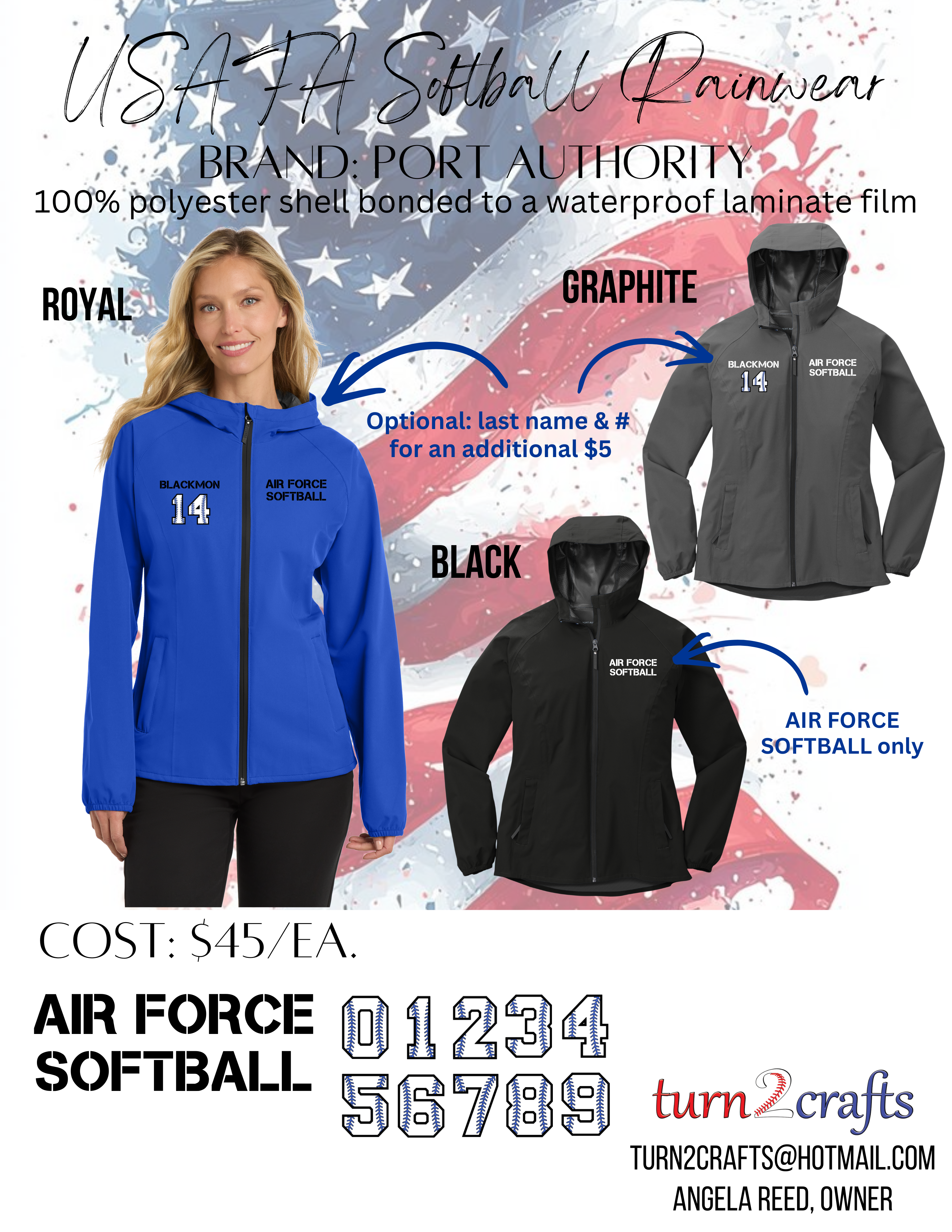 USAFA Softball Club Team Rainwear