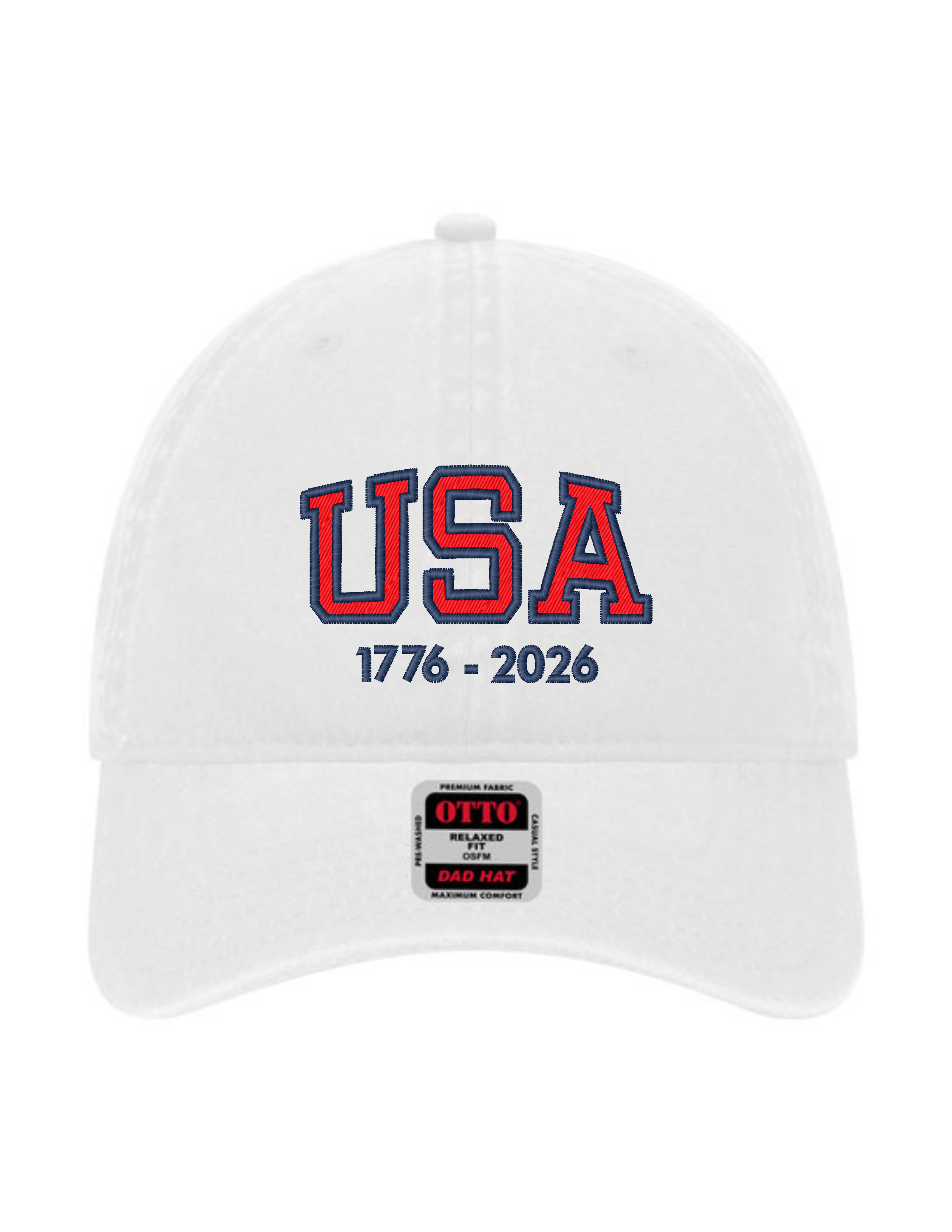 Otto 6-Panel Low/Mid Profile Dad Cap-White/Pink