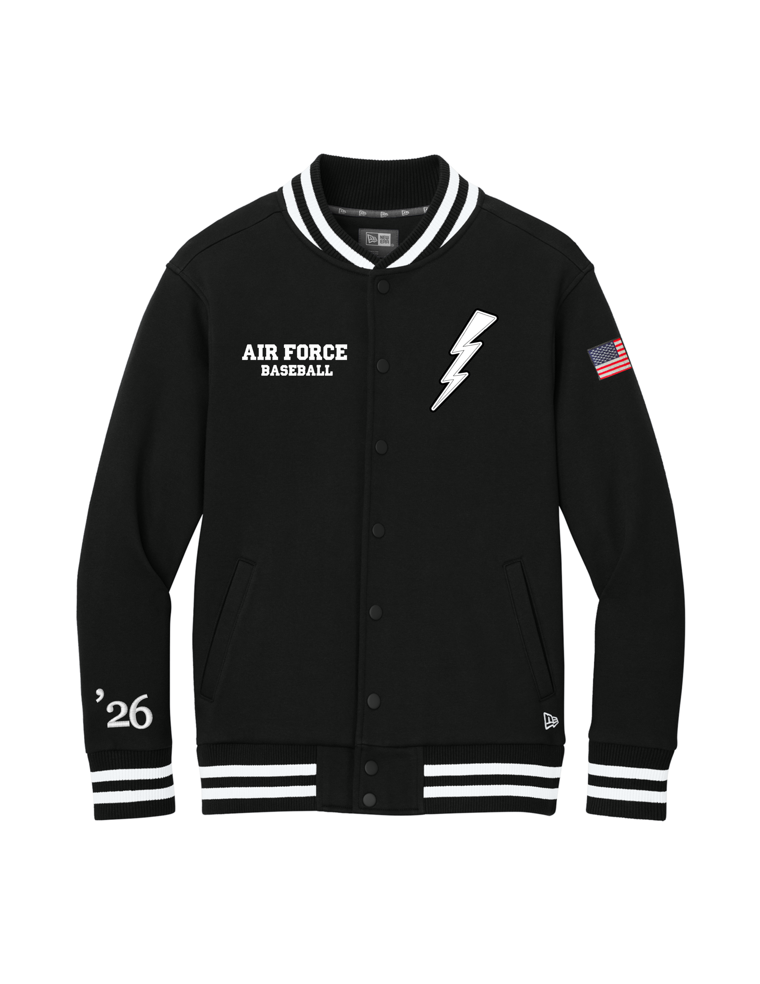 *PRE-ORDER ITEM* New Era Unisex Varsity Heavyweight Fleece Jacket-Black