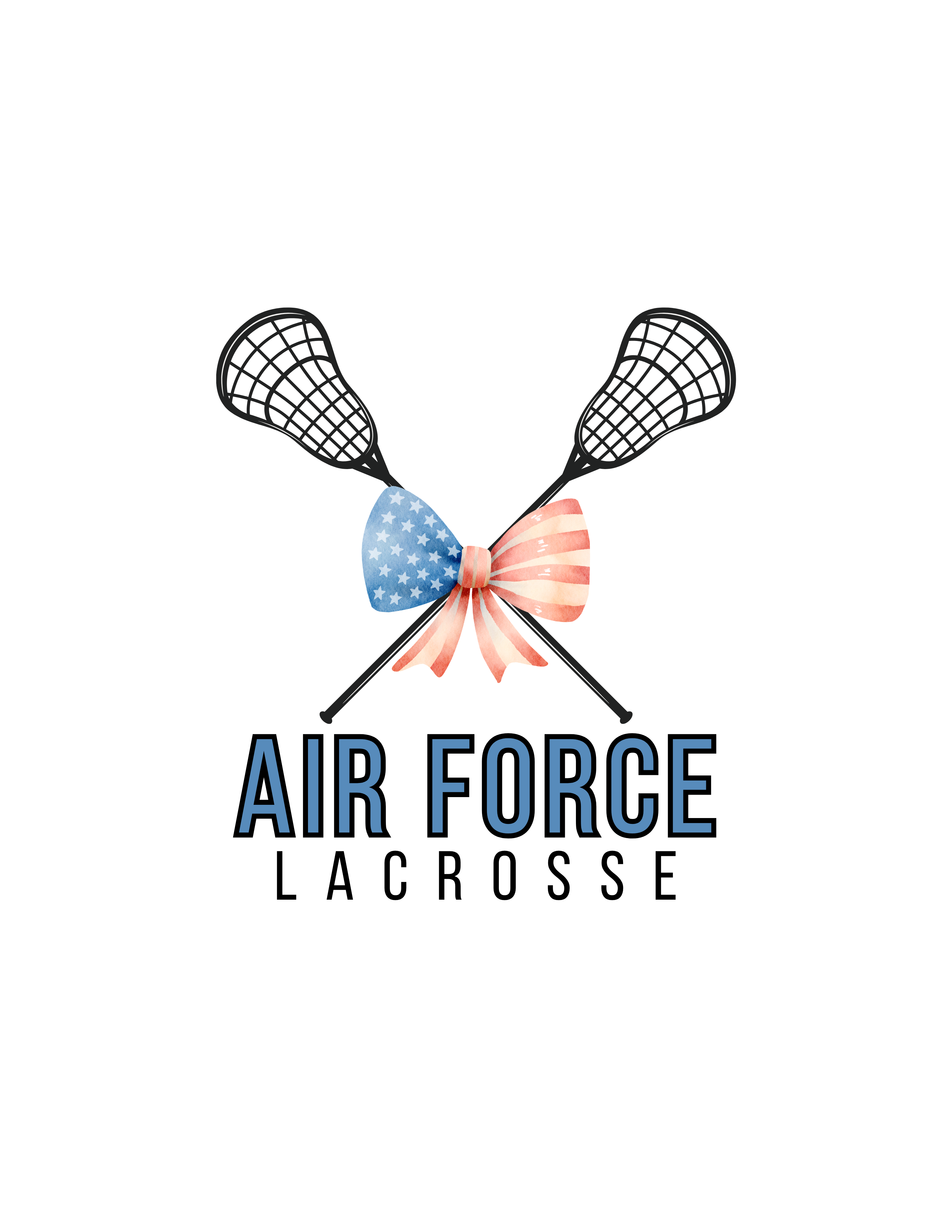 UV Perma Stickers - Air Force Lacrosse Sticks and Vintage US Flag Bow