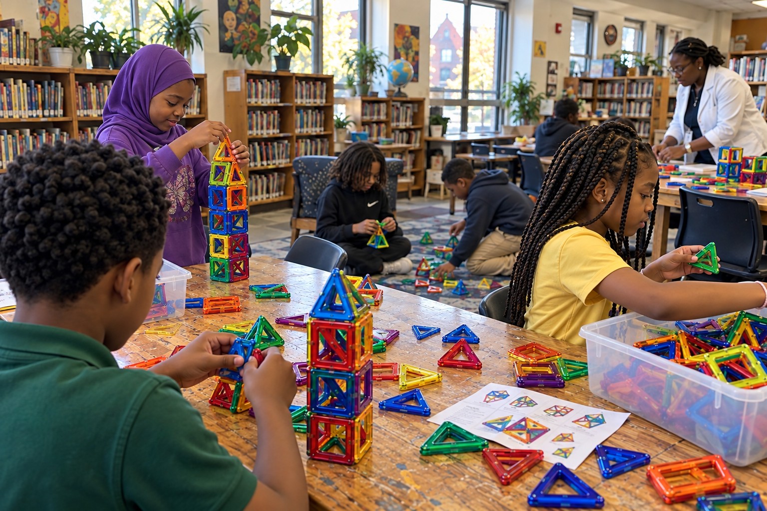 Geometric tower challenge hands-on activity