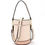 Thumbnail: Isabelle Woven Straw Vegan Leather Barrel Handbag