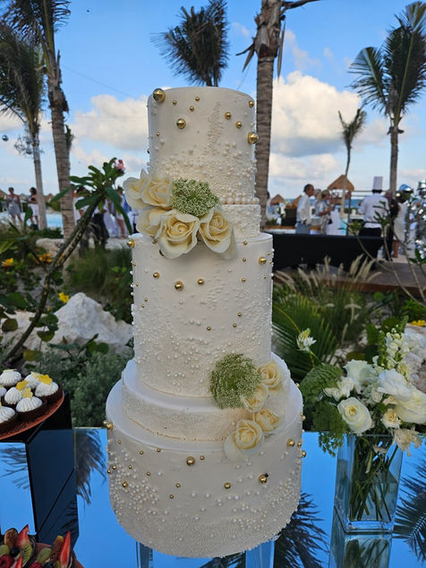 Wedding Cake Display at Secrets Playa Blanca