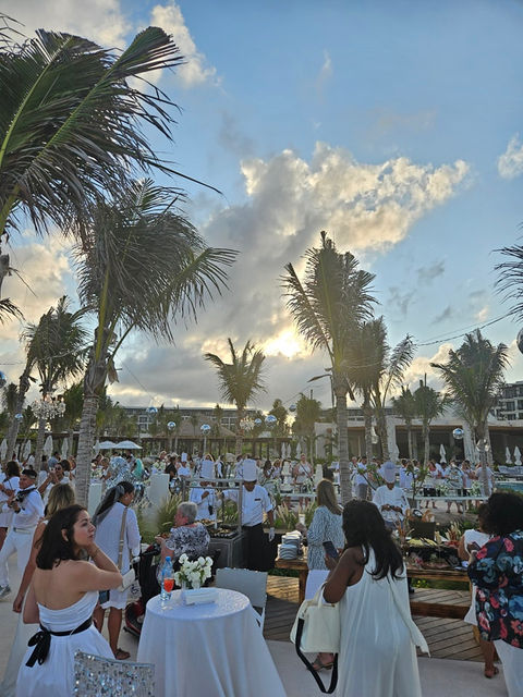 Large Wedding Reception by Pool