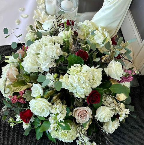 Wedding Bouquet on reception table