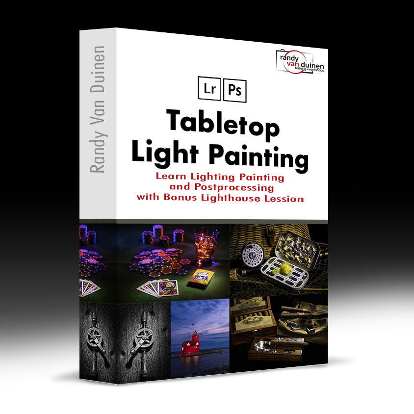 Tabletop Light Painting training course by Randy Van Duinen featuring Lightroom and Photoshop techniques with a bonus lightho