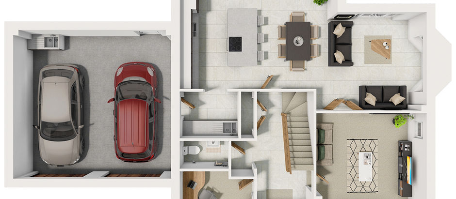 New Build Property North West 3D Floor Plan CGIs