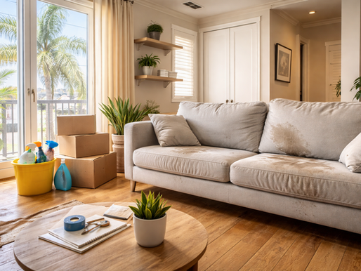 A messy living room.