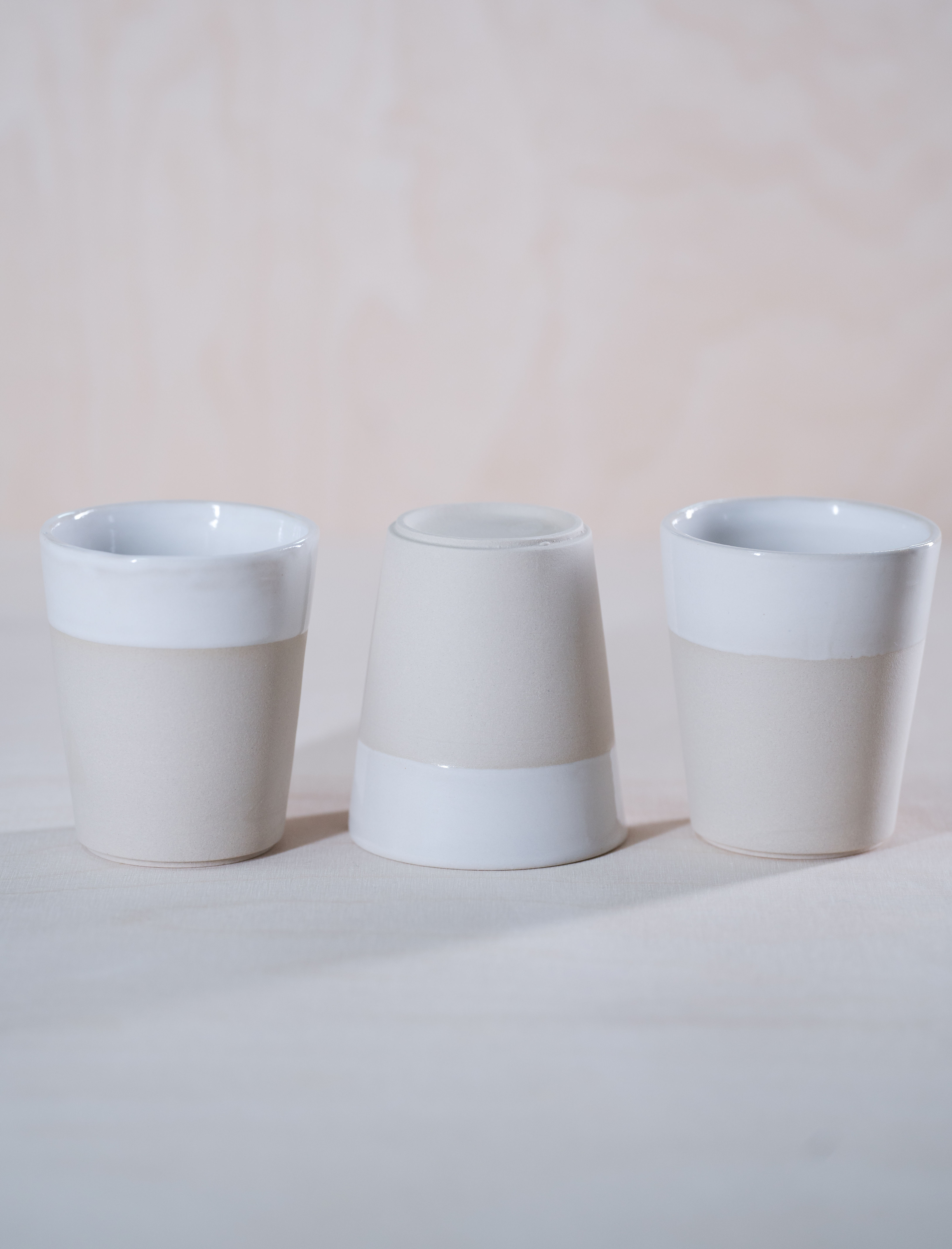 white beige cup